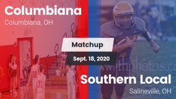 Matchup: Columbiana vs. Southern Local  2020