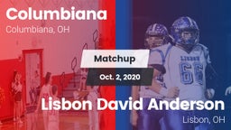 Matchup: Columbiana vs. Lisbon David Anderson  2020