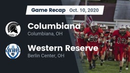 Recap: Columbiana  vs. Western Reserve  2020