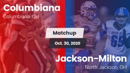 Matchup: Columbiana vs. Jackson-Milton  2020