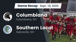 Recap: Columbiana  vs. Southern Local  2020