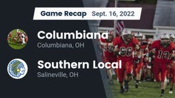 Recap: Columbiana  vs. Southern Local  2022