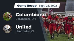 Recap: Columbiana  vs. United  2022