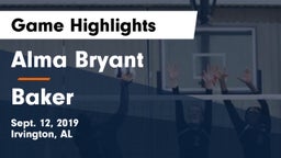 Alma Bryant  vs Baker  Game Highlights - Sept. 12, 2019
