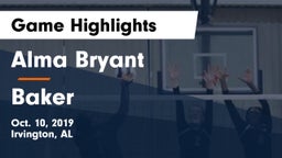 Alma Bryant  vs Baker  Game Highlights - Oct. 10, 2019
