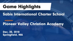 Sabis International Charter School vs Pioneer Valley Christian Academy Game Highlights - Dec. 20, 2018