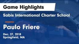 Sabis International Charter School vs Paulo Friere Game Highlights - Dec. 27, 2018