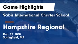 Sabis International Charter School vs Hampshire Regional Game Highlights - Dec. 29, 2018