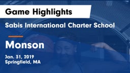 Sabis International Charter School vs Monson Game Highlights - Jan. 31, 2019