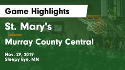 St. Mary's  vs Murray County Central  Game Highlights - Nov. 29, 2019