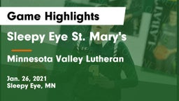 Sleepy Eye St. Mary's  vs Minnesota Valley Lutheran  Game Highlights - Jan. 26, 2021