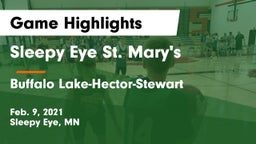Sleepy Eye St. Mary's  vs Buffalo Lake-Hector-Stewart  Game Highlights - Feb. 9, 2021