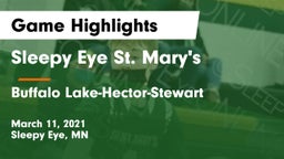 Sleepy Eye St. Mary's  vs Buffalo Lake-Hector-Stewart  Game Highlights - March 11, 2021