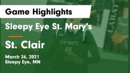 Sleepy Eye St. Mary's  vs St. Clair  Game Highlights - March 26, 2021