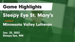 Sleepy Eye St. Mary's  vs Minnesota Valley Lutheran  Game Highlights - Jan. 25, 2022