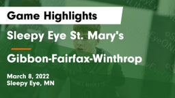 Sleepy Eye St. Mary's  vs Gibbon-Fairfax-Winthrop  Game Highlights - March 8, 2022