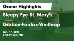 Sleepy Eye St. Mary's  vs Gibbon-Fairfax-Winthrop  Game Highlights - Jan. 17, 2023