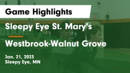 Sleepy Eye St. Mary's  vs Westbrook-Walnut Grove  Game Highlights - Jan. 21, 2023
