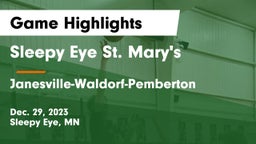 Sleepy Eye St. Mary's  vs Janesville-Waldorf-Pemberton  Game Highlights - Dec. 29, 2023
