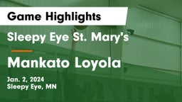 Sleepy Eye St. Mary's  vs Mankato Loyola  Game Highlights - Jan. 2, 2024
