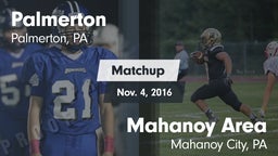 Matchup: Palmerton vs. Mahanoy Area  2016