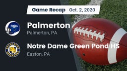 Recap: Palmerton  vs. Notre Dame Green Pond HS 2020