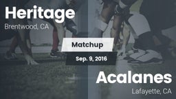 Matchup: Heritage vs. Acalanes  2016