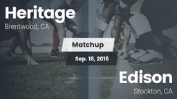 Matchup: Heritage vs. Edison  2016