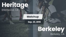 Matchup: Heritage vs. Berkeley  2016