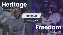 Matchup: Heritage vs. Freedom  2016