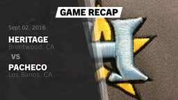 Recap: Heritage  vs. Pacheco  2016