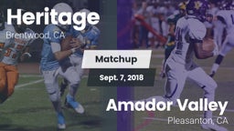 Matchup: Heritage vs. Amador Valley  2018