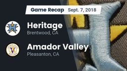 Recap: Heritage  vs. Amador Valley  2018