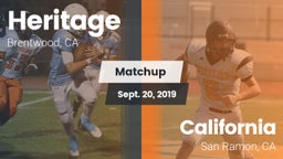 Matchup: Heritage vs. California  2019