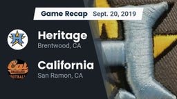 Recap: Heritage  vs. California  2019