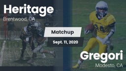 Matchup: Heritage vs. Gregori  2020
