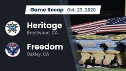 Recap: Heritage  vs. Freedom  2020