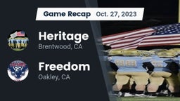 Recap: Heritage  vs. Freedom  2023