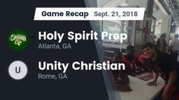 Recap: Holy Spirit Prep  vs. Unity Christian  2018