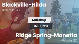 Matchup: Blackville-Hilda vs. Ridge Spring-Monetta  2018