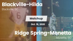 Matchup: Blackville-Hilda vs. Ridge Spring-Monetta  2020