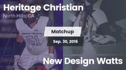 Matchup: Heritage Christian vs. New Design Watts 2016