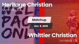 Matchup: Heritage Christian vs. Whittier Christian  2016