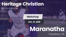 Matchup: Heritage Christian vs. Maranatha  2016