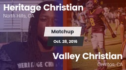 Matchup: Heritage Christian vs. Valley Christian  2016