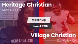 Matchup: Heritage Christian vs. Village Christian  2016