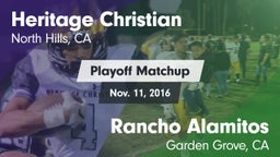 Matchup: Heritage Christian vs. Rancho Alamitos  2016