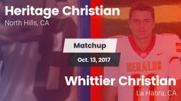 Matchup: Heritage Christian vs. Whittier Christian  2017