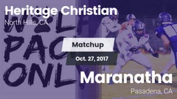Matchup: Heritage Christian vs. Maranatha  2017