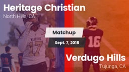 Matchup: Heritage Christian vs. Verdugo Hills  2018